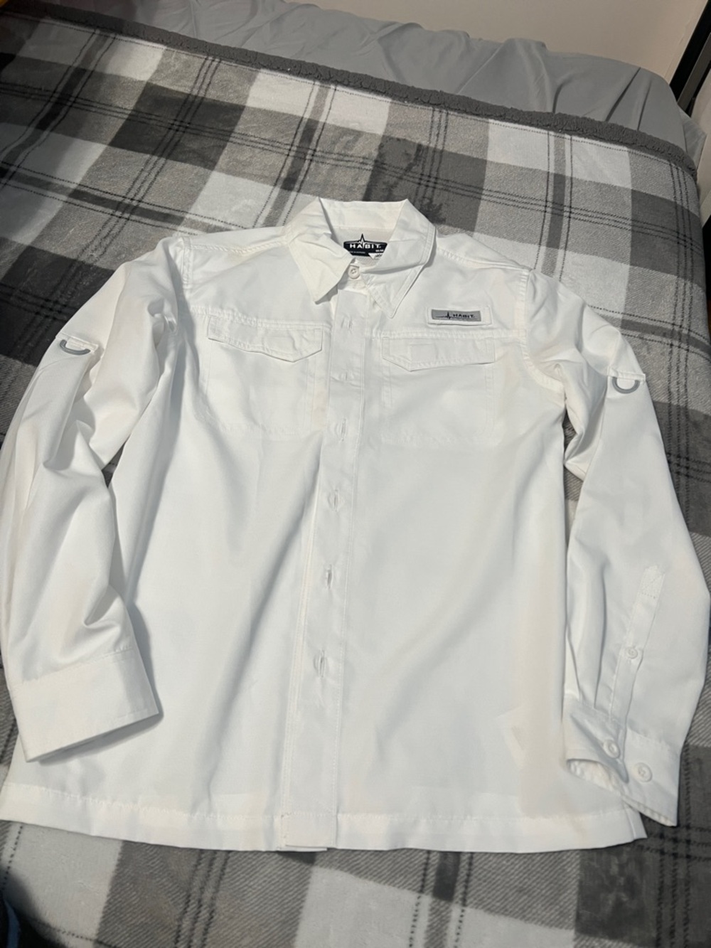 Kids White Long-Sleeve Button-Front Shirt by Haggar